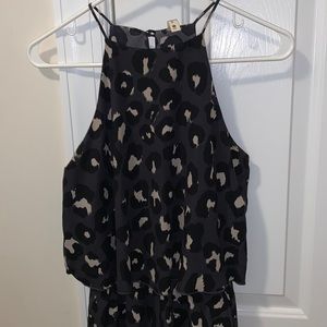 Tyche tiered cheetah print romper